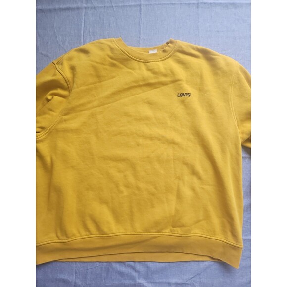 Levi's Other - Levi's Men's XXL Yellow Crew Neck Fleece Relaxed Fit Logo Pullover Sweatshirt